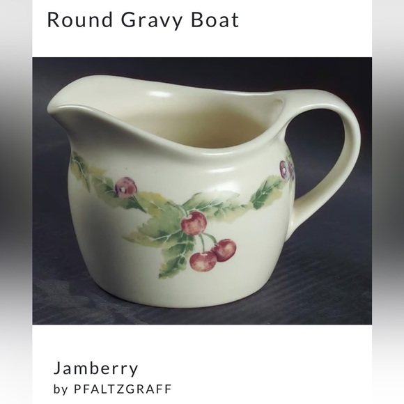 Pfaltzgraff Jamberry Round Gravy Boat Retired 2006 made in USA - Picture 2 of 10